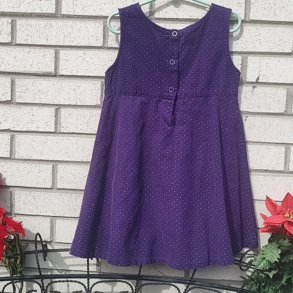 Blueberi Boulevard Purple Polka Dot Floral Ribbon Dress - Picture 7 of 10